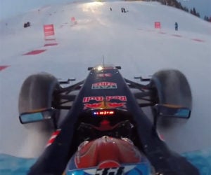F1 Car Goes Skiing