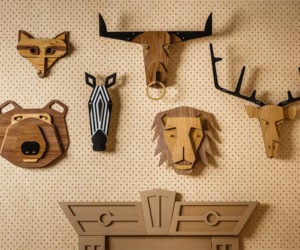 Wooden Animal Mask Trophies