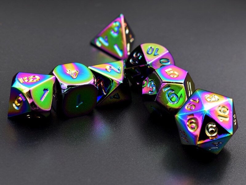 Rainbow Metal Dice Set