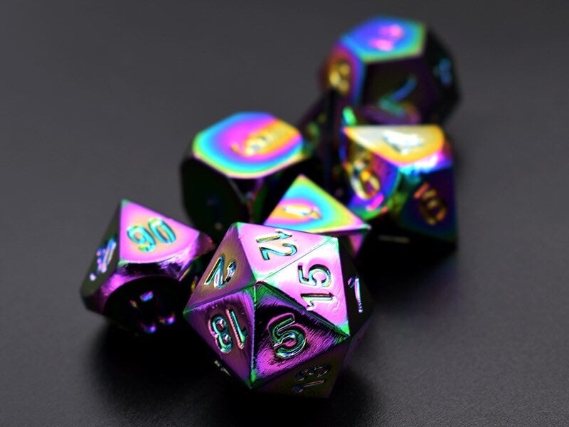 Rainbow Metal Dice Set