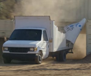 Moving Van vs Overpass Slow-mo