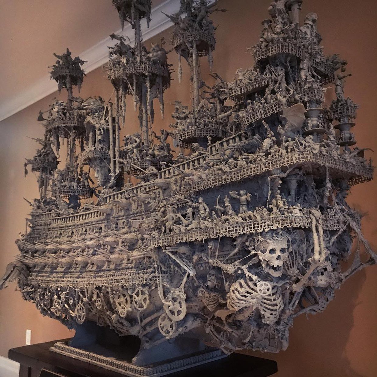 Skeleton Ship Sculptures
