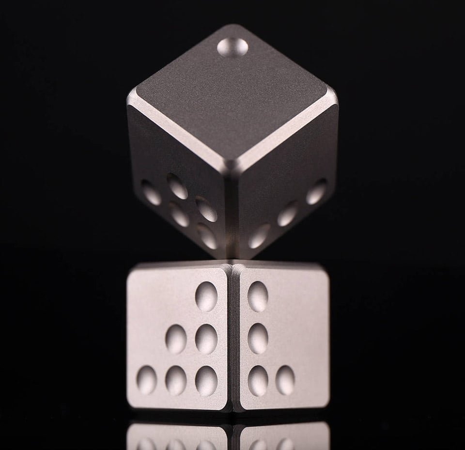 These Elegant, Modern Dice are Milled from Solid Titanium