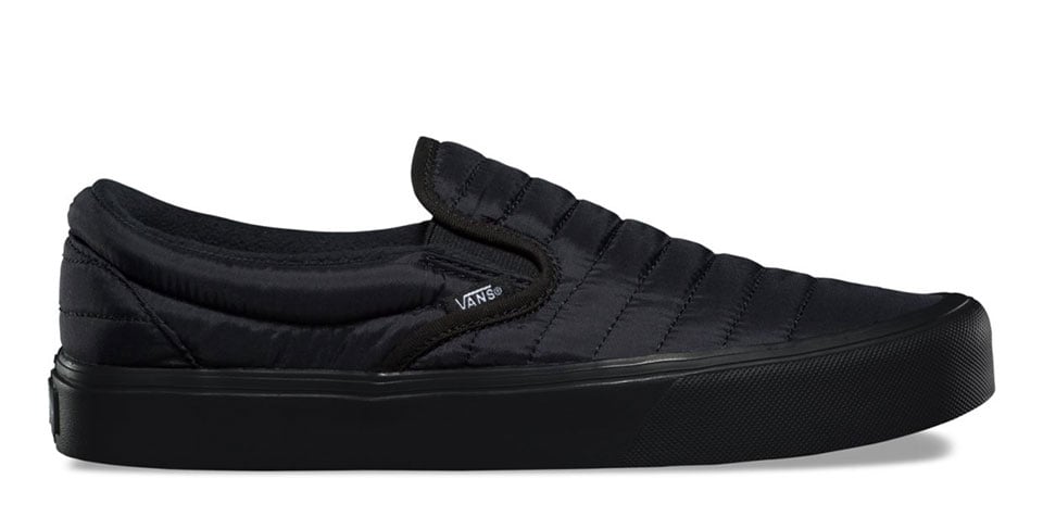 vans slip on lite quilted black