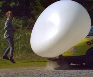 Car vs. Giant Balloon Slow-mo