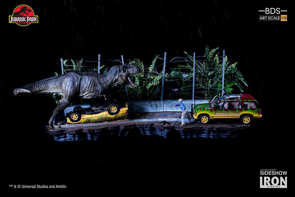 Jurassic Park T-Rex Attack Diorama