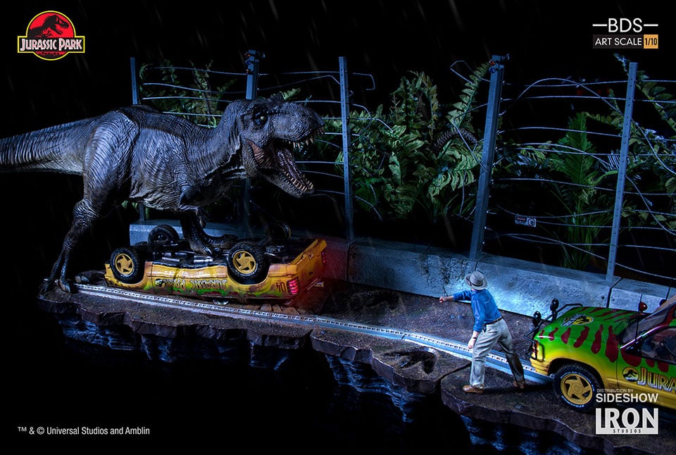 Jurassic Park T-Rex Attack Diorama