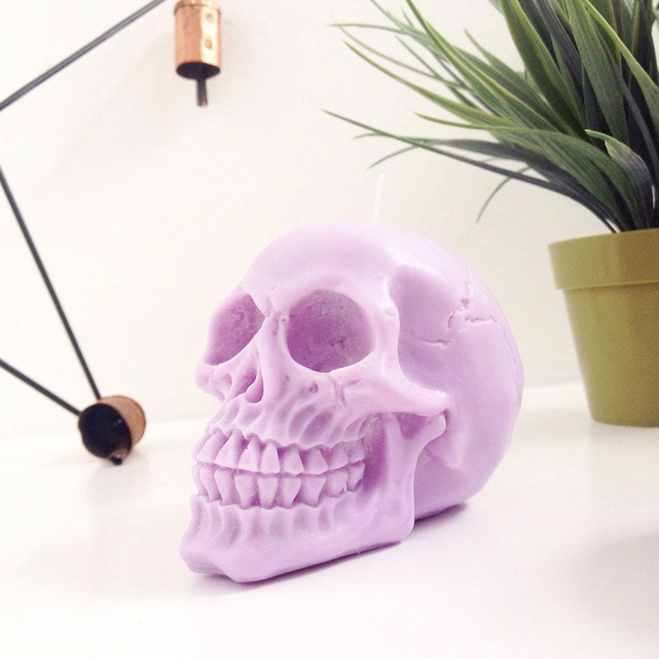 Pastel Skull Candle