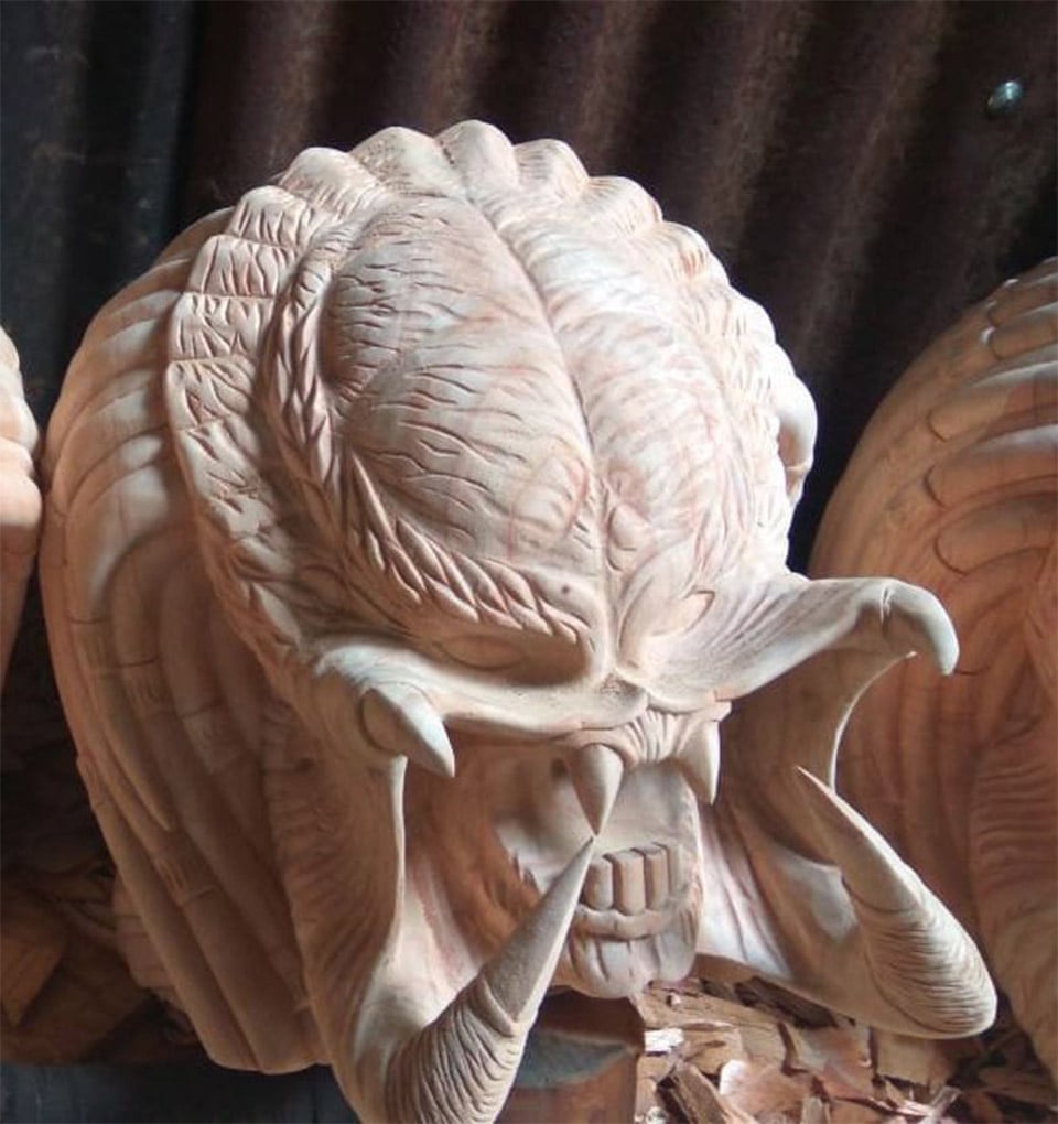 Wooden Predator Bust