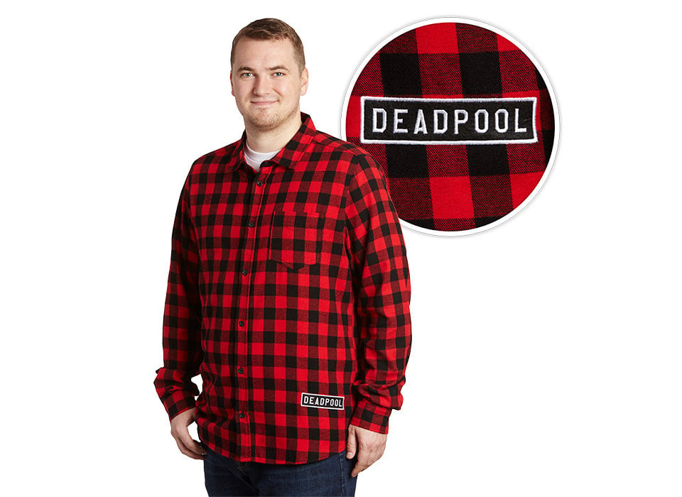 Deadpool Glitch Flannel Shirt