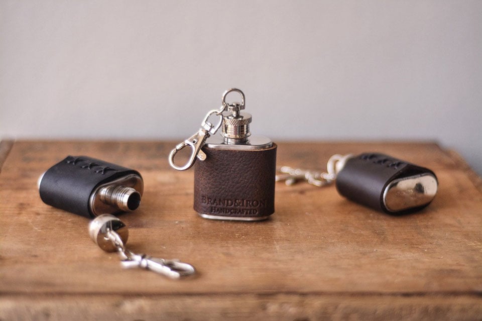 Leather Keychain Flask