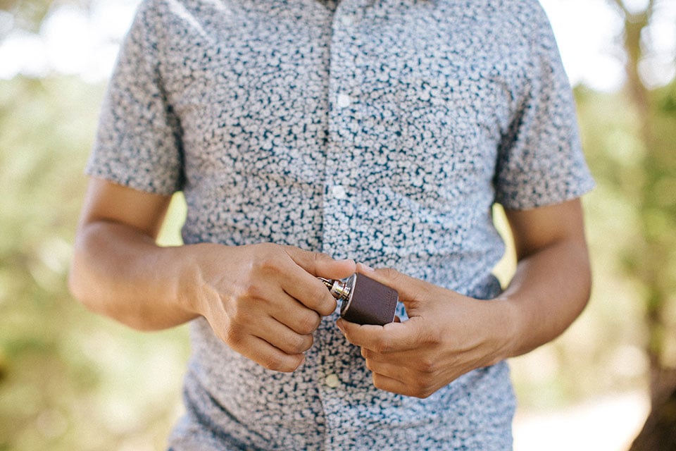 Leather Keychain Flask