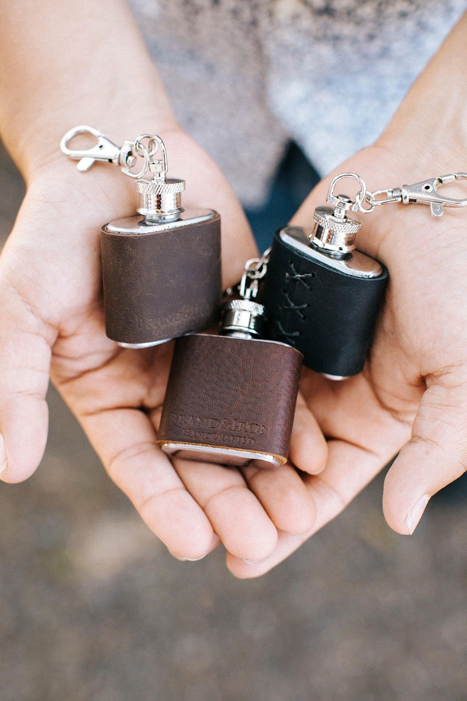 Leather Keychain Flask