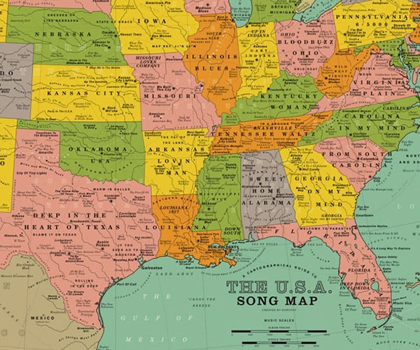U.S.A. Song Map