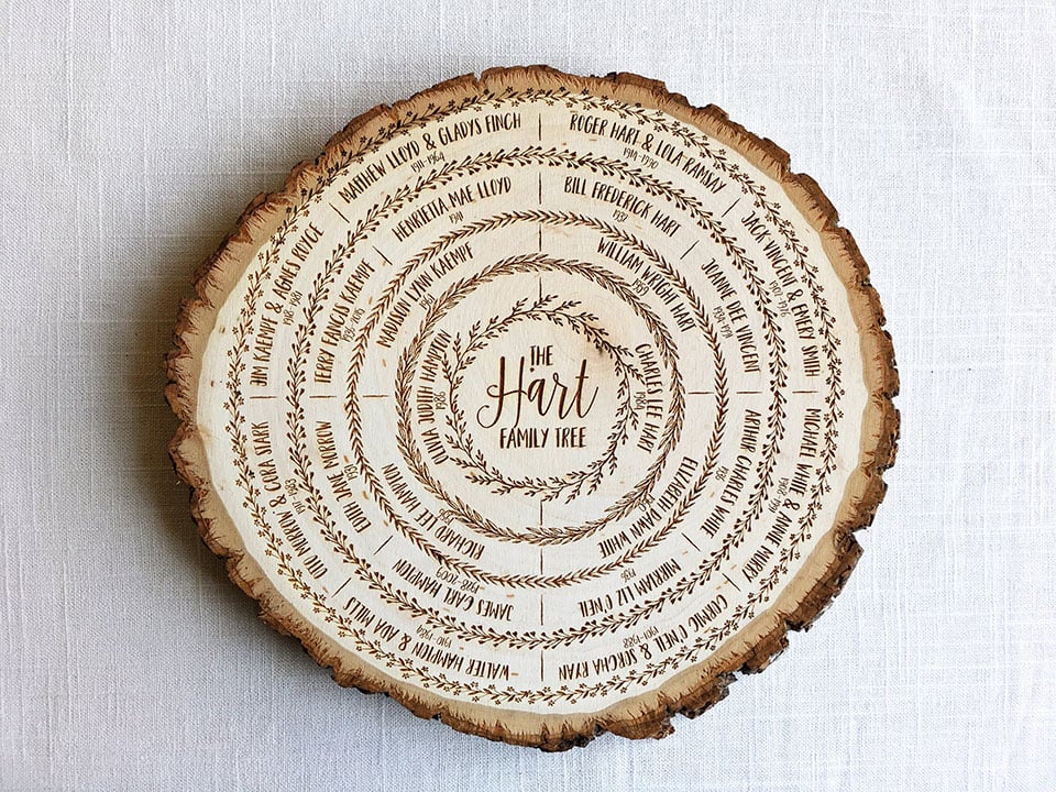 Wood Slice Family Tree