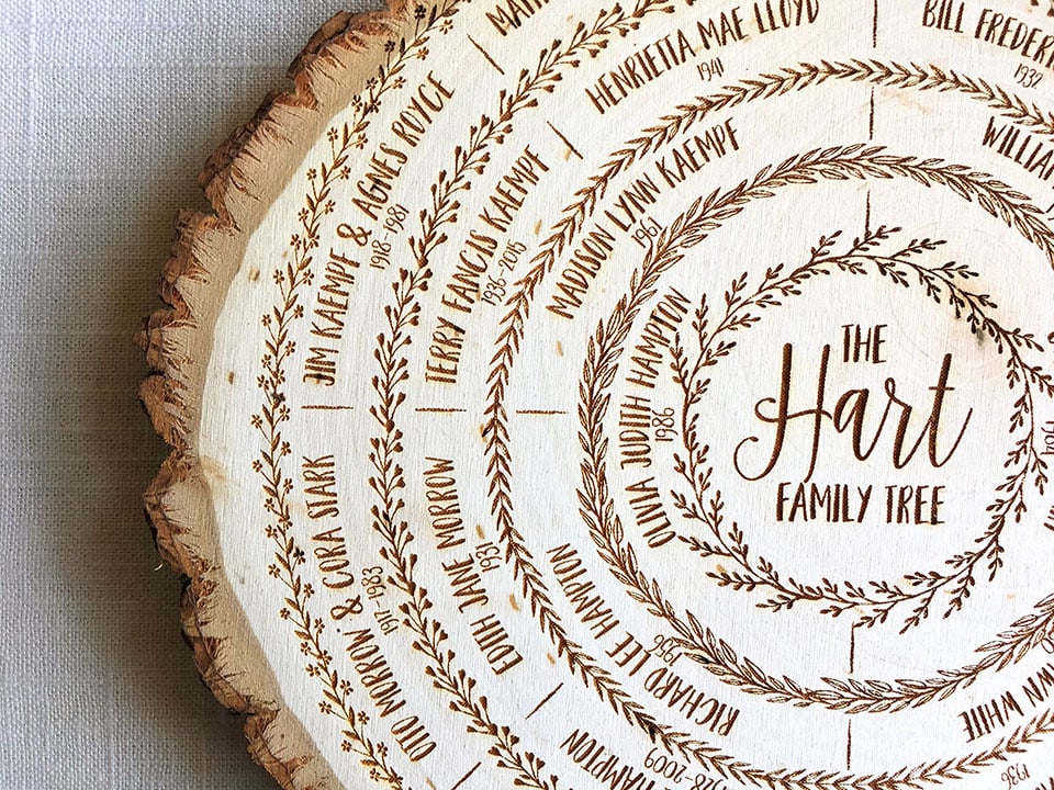 Wood Slice Family Tree