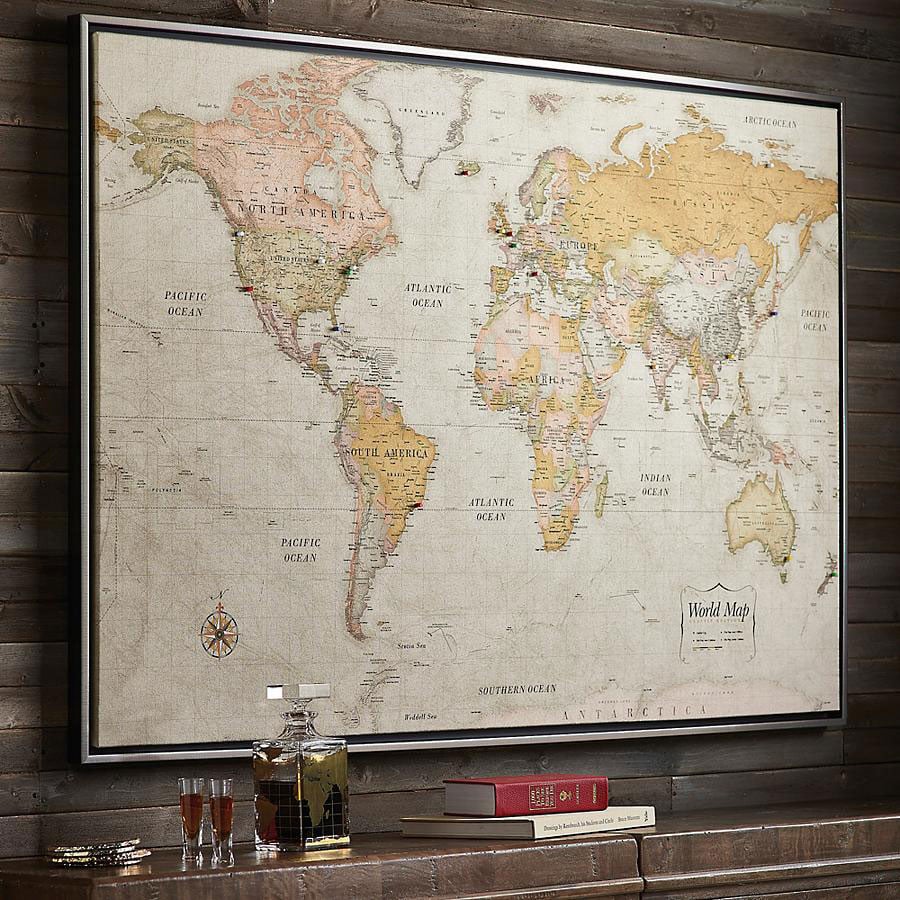 Chart Your Travels with This Large Magnetic World Map