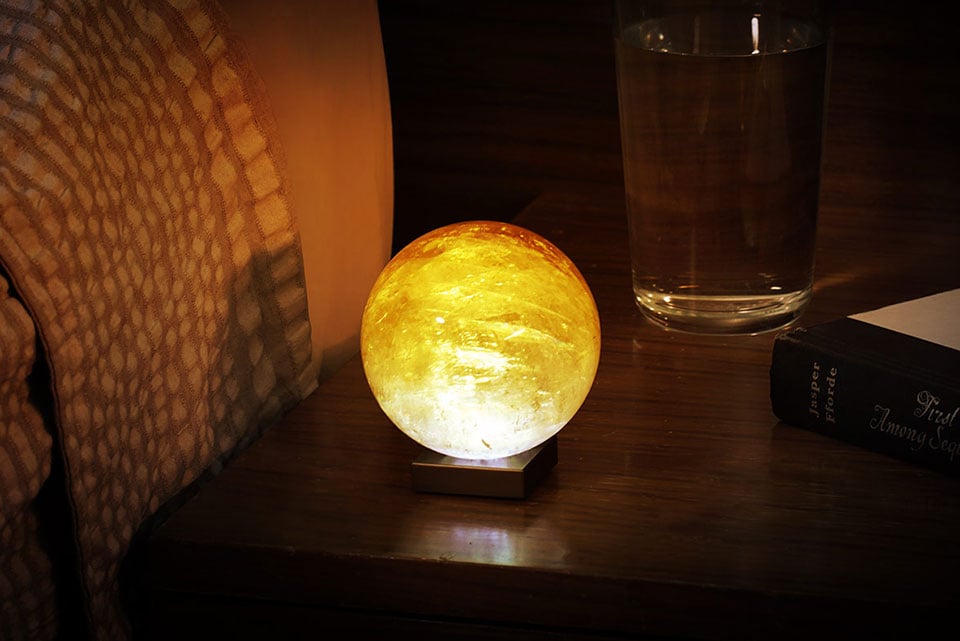 This Beautiful Spherical Gemstone Mood Lamp Looks Like the Sun