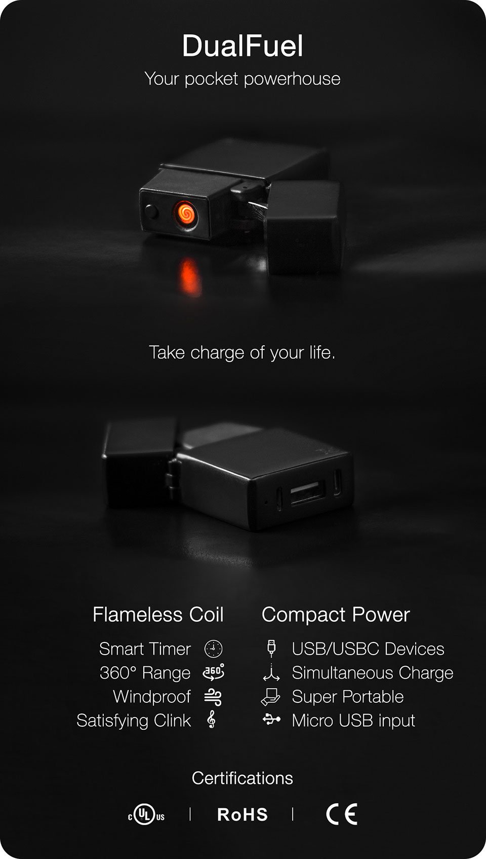 DualFuel Lighter & Power Bank