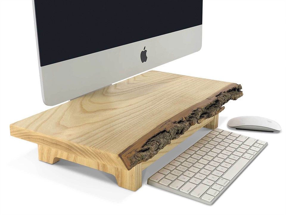 Wooden deals computer stand