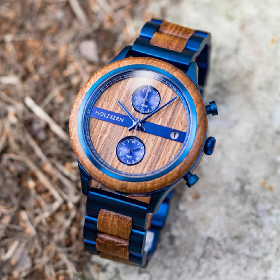 Holzkern Helix Teak Watch