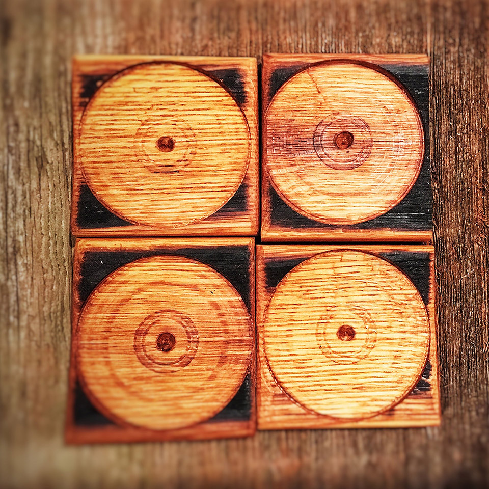 Bourbon Barrel Coasters