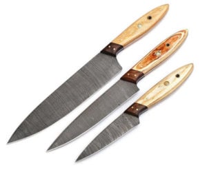 Damascus Kitchen Knife Set