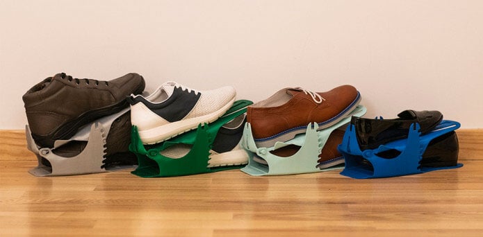 Shoespace is a Compact and Stackable Shoe Organizer