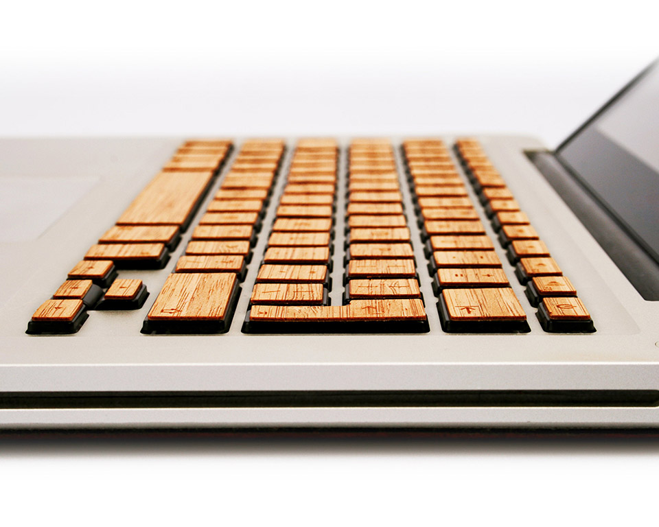 Wooden MacBook Keys