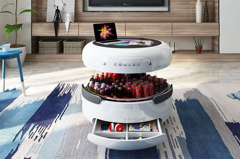 Coffee table fridge round