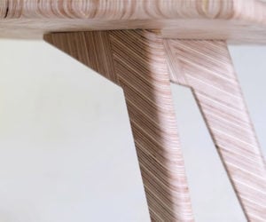 DIY Herringbone Plywood Table