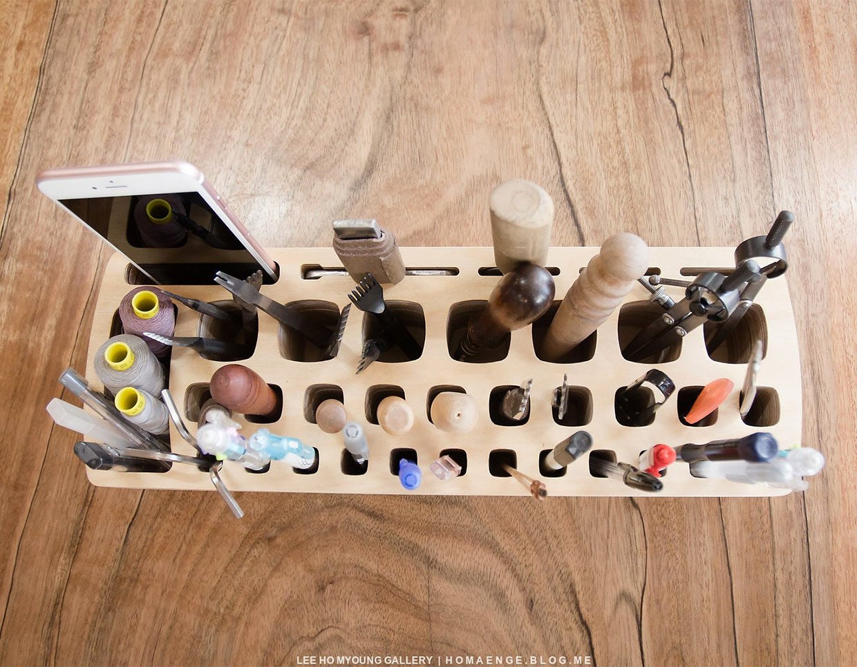 Wooden Tool and Pen Rack