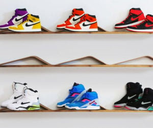 DIY Bent Wood Sneaker Shelf
