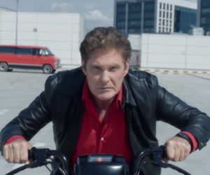 David Hasselhoff in Moped Rider