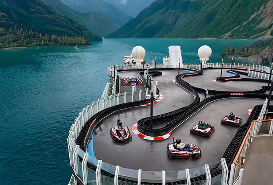 cruise line with race track