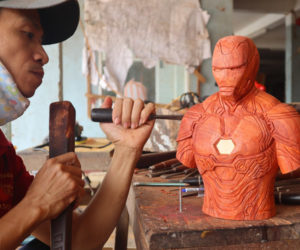 Iron Man Wood Carving