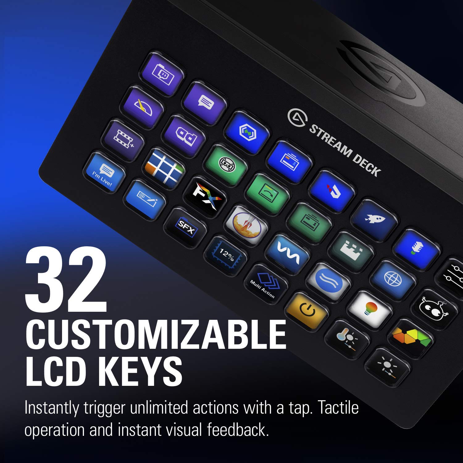 Elgato Stream Deck XL Has 32 Fully-Programmable LCD Key Faces