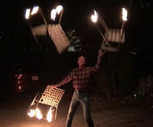 Juggling Flaming Lawn Chairs
