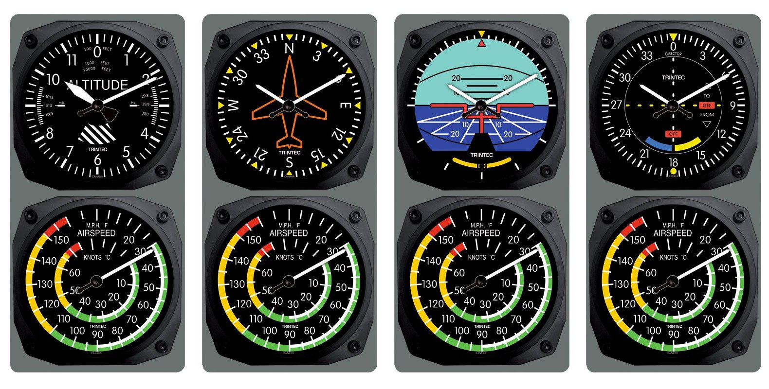 Aviation Wall Clock/Thermometer