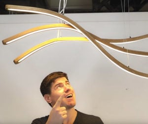 DIY Bent Wood LED Pendant Lamp