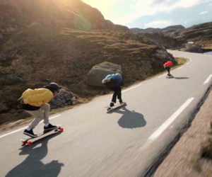 Drone Chases Longboarders