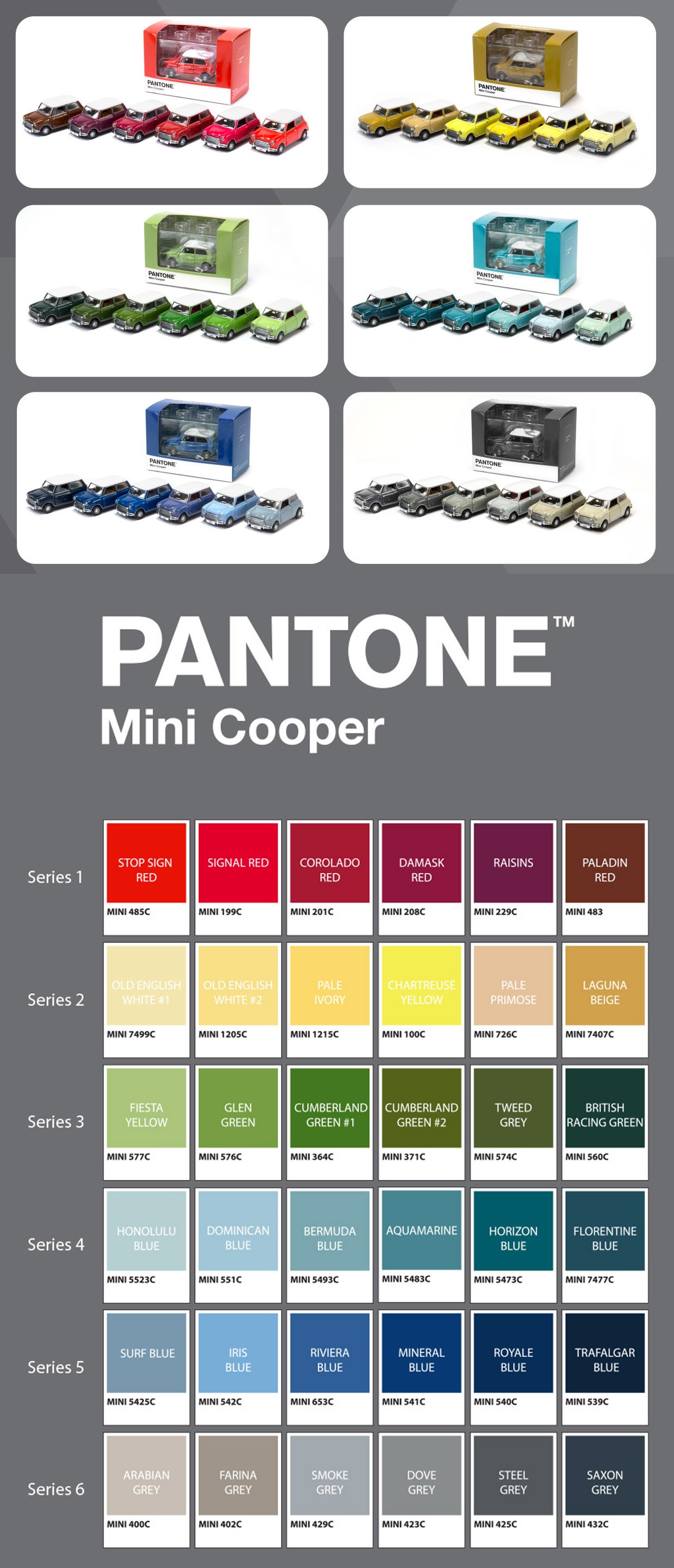 1/50 MINI Cooper Pantone Cars