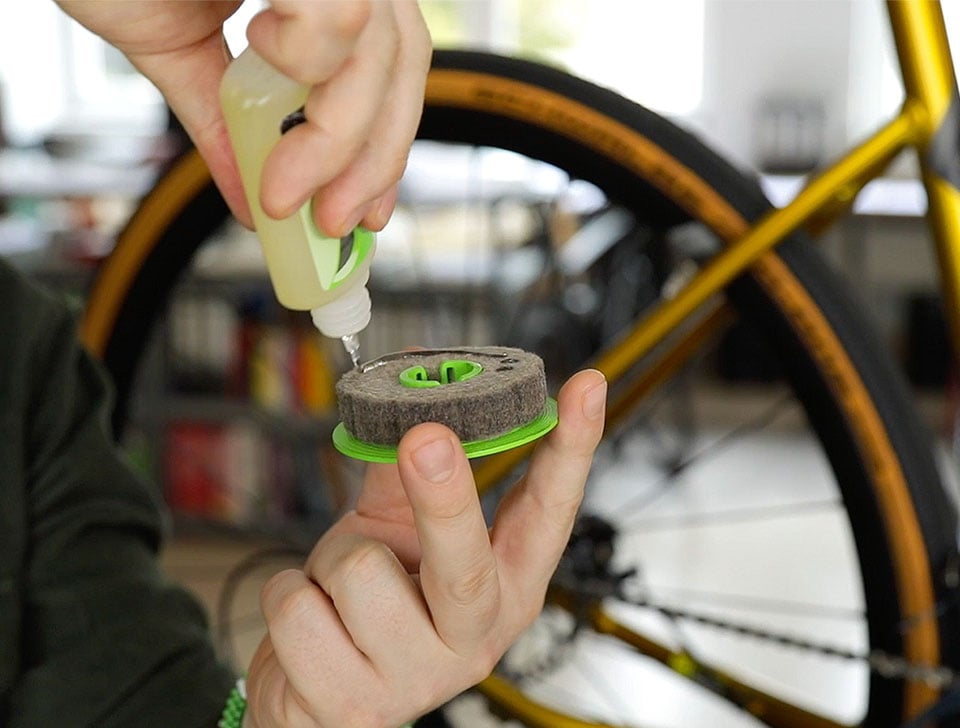 Green Disc Bike Chain Lubricator