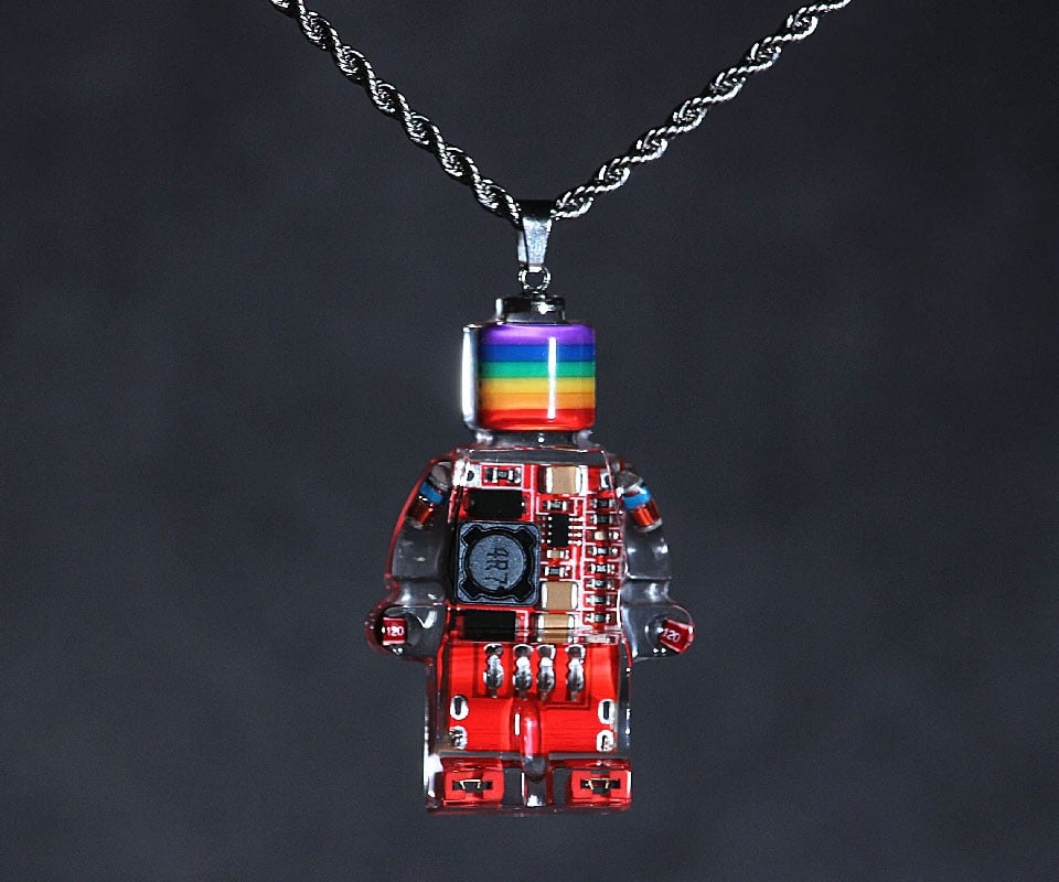 These Minifig Pendants are Filled with Recycled Electronics