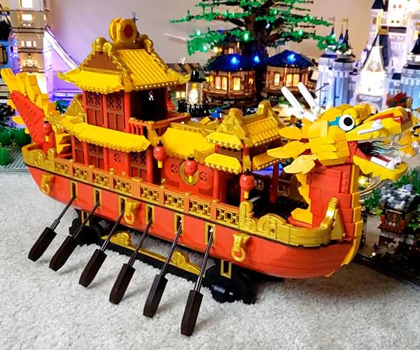 Brick-built Dragon Boat
