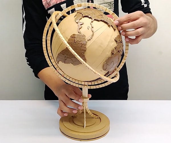 Cardboard and Popsicle Stick Globe