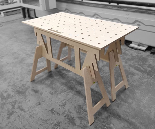 Flat-pack Wood Workbench
