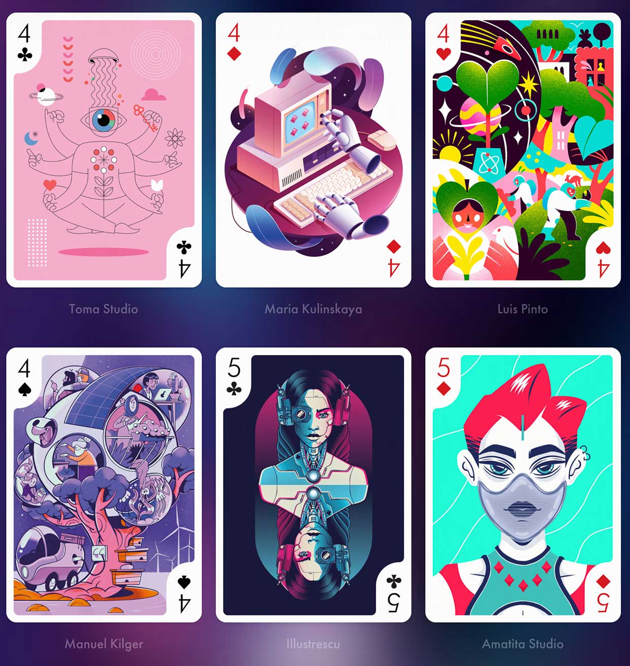 Artists Envision The Year 2120 on Playing Arts Future Playing Cards