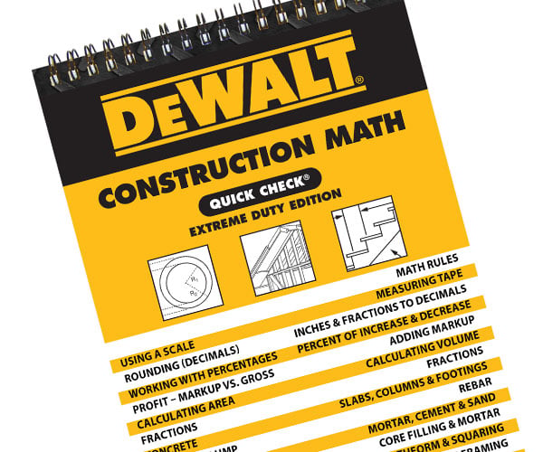 DEWALT Construction Math Quick Check