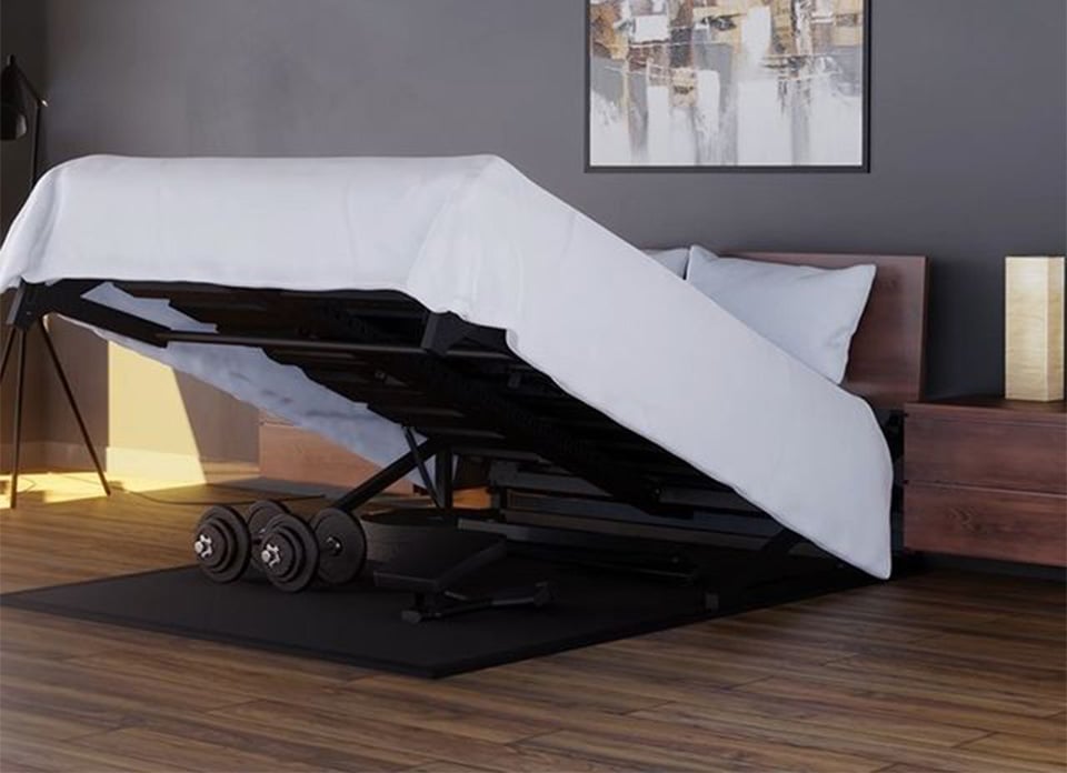 Bed that turns online into gym